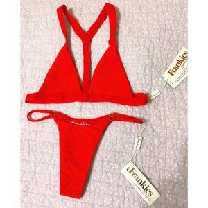 Frankies Bikinis Red Bikini Set Small